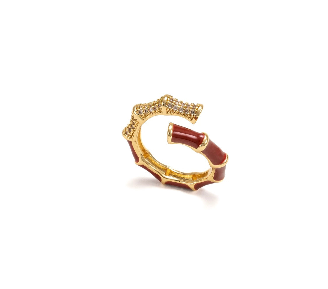 Crimson Bamboo Ring