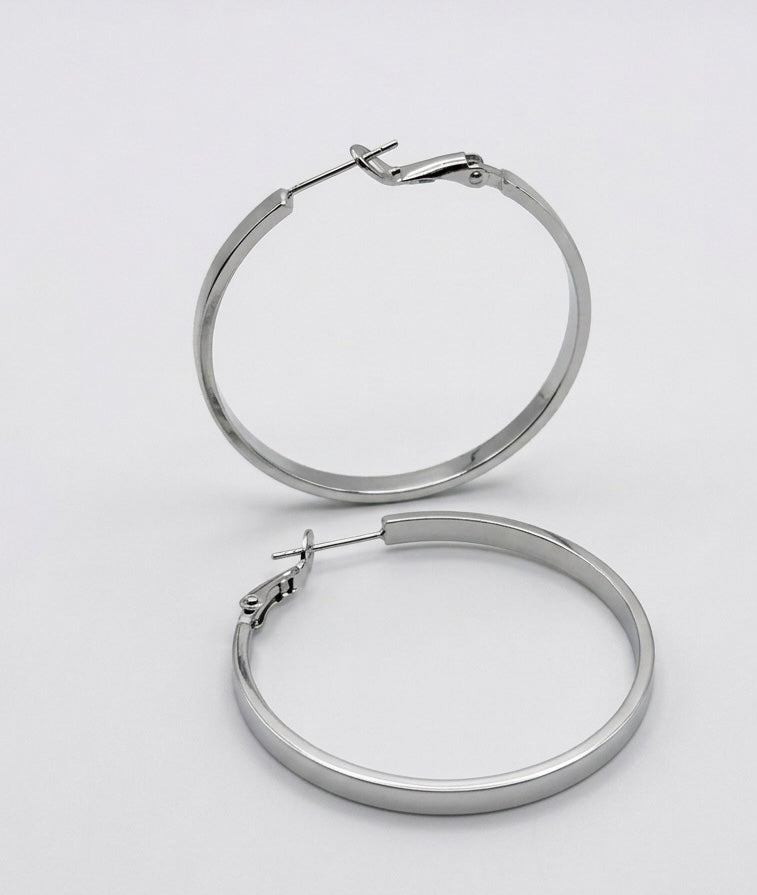 Classic Silver Hoops
