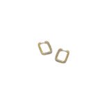 DIAMOND BLOCK HOOPS