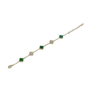 GREEN DIAMOND CLOVER BRACELET