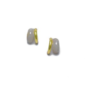 MOTHER OF PEARL GOLD HOOPS