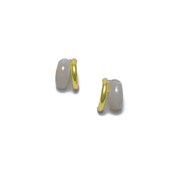 MOTHER OF PEARL GOLD HOOPS
