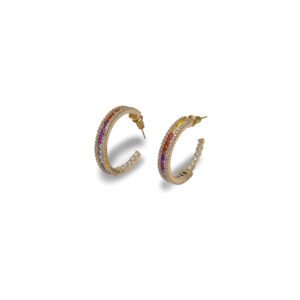 MULTICOLOUR DIAMOND HOOPS