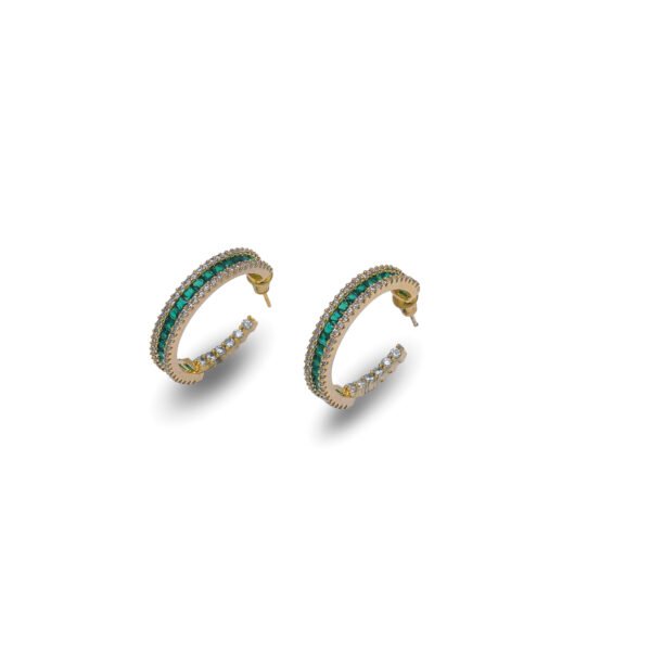EMERALD DIAMOND HOOPS